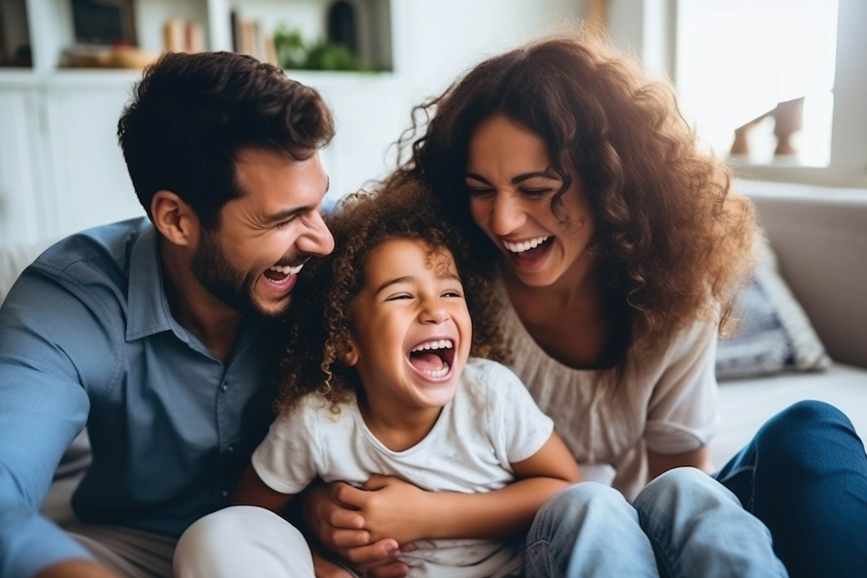 A welcoming Banff family at home, ready for their first dental visit