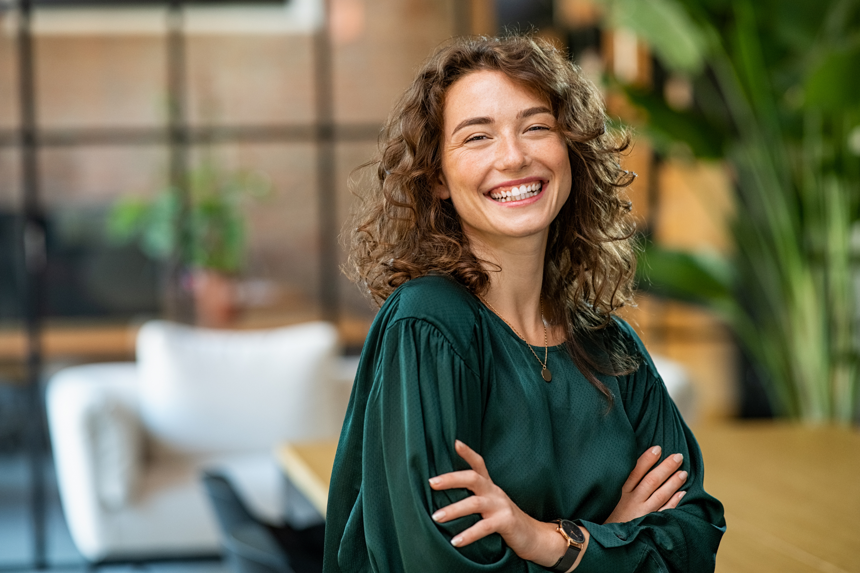 Confident, smiling patient after a comfortable Rocky Mountain Dental visit